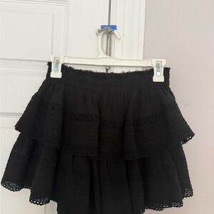 Aerie Black Tiered Mini Skirt